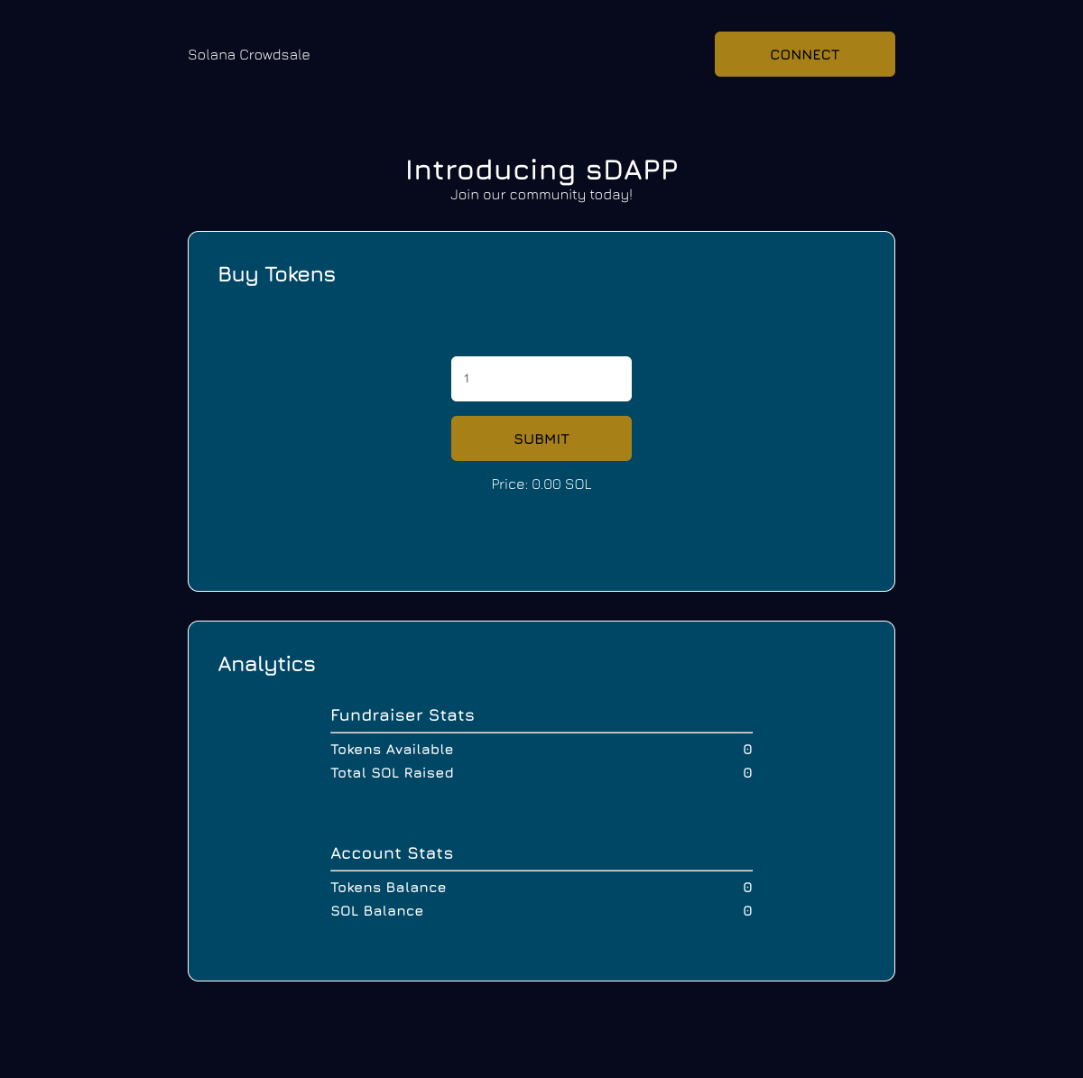 Solana Crowdsale screenshot